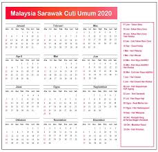 Sekolah sekolah di negeri perlis, pulau pinang, perak, selangor, negeri sembilan, melaka, pahang, sabah, sarawak, wilayah persekutuan kuala lumpur, labuan dan putrajaya. Sarawak Cuti Umum Kalendar 2020