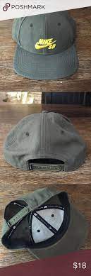 Nike Sb Army Green Wool Snapback Flat Bill Hat Nike Sb Army Green Snapback Hat 100 Wool Nike Accessories Hats Nike Sb Flat Bill Hats Army Green