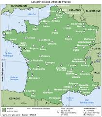 Voici dans l'ordre alphabétique la liste des 27 régions françaises. Carte Des Principales Villes De France