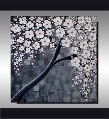 Black And White Cherry Blossom Wall Art Pin De Marielou Capitulo En Original Paintings Pintura De Arbol Cuadros En Lienzo Arboles De Colores