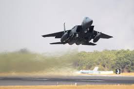 A Republic Of Singapore F 15 Takes Off From Raaf Base Darwin During Exercise Pitch Black 14 Cpl Crai Royal Australian Air Force Train Activities Fighter Jets