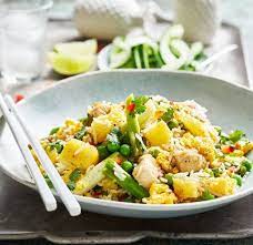 Thai Pineapple And Chicken Stir Fried Rice Recipe Heart Healthy Recipes Dinner Fish Recipes Healthy Healthy Dinner Recipes