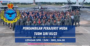 Sijil kemahiran malaysia (skm) tahap 2 atau tahap 3 dalam bidang tertentu dan lulus dalam matapelajaran bahasa melayu dan sejarah diperingkat sijil pelajaran malaysia (spm). Pengambilan Perajurit Muda Tudm Minima Spm Svm