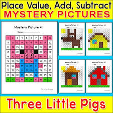 Color By Number The Three Little Pigs Hundreds Chart Mystery Pictures