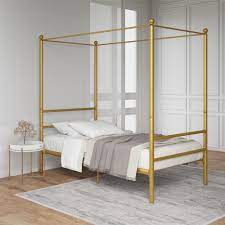 Its unadorned sleek lines has a timeless look, perfect for any contemporary setting. Mainstays Canopy Bed Twin Gold Metal Walmart Com Walmart Com
