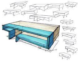 On square coffee tables, try dividing the surface into quadrants and display an arrangement of four main items: 11 Design Sketching Table Ideas Design Furniture Sketch Design Sketch