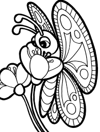 Ausmalbilder Blumen Bild Schmetterling Auf Einer Blume