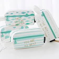 Mint Canvas With Gold Quote Pencil Case Large Pencil Cases For Girls Canvas Pencil Case Cute Pencil Case