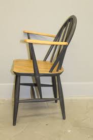 Vintage Ercol Windsor Chair Dark Stain And Varnish Removed From Seat And Arms Hoop Spindles And Legs Painted In Graphite Chalkpaint And Finished With Annie