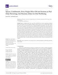 Pdf Spices Condiments Extra Virgin Olive Oil And Aromas As Not Only Flavorings But Precious Allies For Our Wellbeing