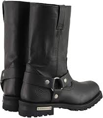 Milwaukee Leather Men's Wide-Width Classic Black Leather 11-Inch Square Toe  Motorcycle Harness Boots MBM131W