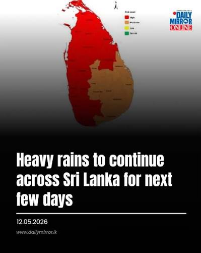 Rainy Conditions Expected Across Certain Regions of Sri Lanka Today