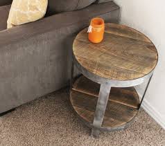 Reclaimed Wood Side Table Round Bi Level Free Shipping Reclaimed Wood Side Table Side Table Wood Round Wood Coffee Table