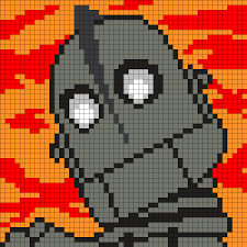 Iron Giant Perler Kandi Pattern Pixel Art Pattern Pixel Art Grid Anime Pixel Art