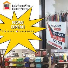 Now Open At The Lake Buena Vista Factory Stores Is Tommy Hilfiger They Reopened With Deep Discounts 50 70 80 Off Thr In 2020 Orlando Shopping Lake Buena Vista Lake