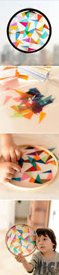 Diy Colorful Geometric Sun Catcher Fun Craft Activity For Kids Diy For Kids Craft Activities Crafts For Kids