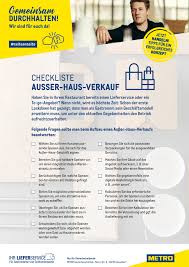 Drückt aus, dass etwas außerhalb einer räumlichen oder zeitlichen gegebenheit, zuordnung oder einer anders gearteten beziehung. Metro Checkliste Ausser Haus Verkauf Seite 1