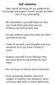 Self Validation Skills Dbt911 App Www Trueselfcounseling Com Dialectical Behavior Therapy Dbt Therapy Coping Skills