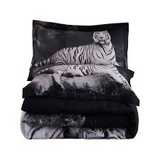 Check out our tiger bedding selection for the very best in unique or custom, handmade pieces from our bedding shops. 3d Bedding Set 3 Piece Queen Size White Tiger Animal Print Comforter Set With Two Matching Pillow Covers Box Stitched Quilted Duvet General For Men And Women Especially For Children S14 Queen