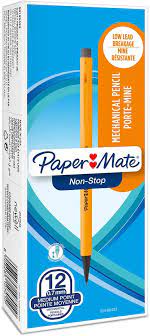 Paper Mate Non Stop Mechanical Pencil 0 7mm Hb 2 Yellow Barrel 12 Count Amazon Co Uk Office Products