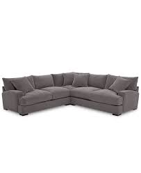 Attached back and loose seat cushions. Furniture Rhyder 3 Pc L Shaped Fabric Sectional Sofa Created For Macy S Reviews Furniture Macy S