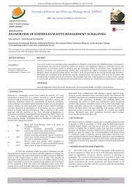 § manage via scheduled wastes regulations 2005 & basel convention. Pdf An Overview Of Scheduled Wastes Management In Malaysia