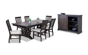 Dining room furniture dining room sets dinette sets buffet hutch. Sanctuary 8 Piece Dining Set With Slat Chairs Server Bob S Discount Furniture