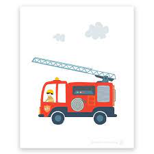 Cute Illustration Of A Fire Truck Fire Engine For Kids Availablle As A Wall Art Print For Kids Room N Kids Art Prints Fire Truck Drawing Drawing For Kids