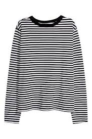 Black And White Striped T Shirt Women S Striped Jersey Top Black White Striped Ladies H M Us 1 Clothes Fashion Black And White Shirt