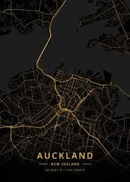 Auckland New Zealand Metal Poster Print Designer Map Art Displate Map Art Poster Prints City Maps Illustration