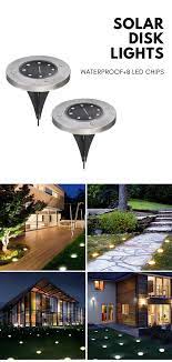 Solar Disk Lights Outdoor Waterproof Garden Pathway Deck Lights Yard Lawn Solar Lamp Solar Lights Garden Outdoor Solar Lights Garden Pathway
