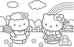 Download this adorable dog printable to delight your child. Hello Kitty Playing Tennis Free Coloring Pages Coloring Pages
