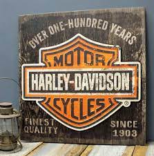All your guests will be impressed! Harley Davidson Personalized Wood Sign With 3 D Metal Headlights Harley Davidson Signs Harley Davidson Decor Harley Davidson Painting