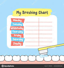 My Brushing Chart Illustration Vector On Blue Background