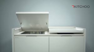 Mini kitchen (kitchenette) 150cm wide, ceramic sink hob unit. Compact All In One Kitchen Unit Hides Stove Fridge And Dishwasher Video