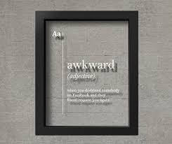 Transparent Awkward Definition Print Facebook Wall Art Dorm Decor Dorm Print Funny Print Modern Art Scandinavian Facebook Gift Dorm Wall Art