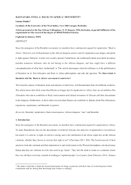 Pdf Rastafari Still A Back To Africa Movement