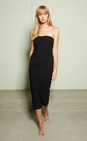 Elke Strapless Midi Dress Black Bec Bridge Black Midi Dress Knit Midi Dress Strapless Midi Dress