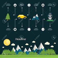 Advanced Detailed Information Chart With The Scenery Of The Mountains