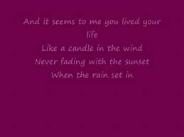 Elton John Candle In The Wind Lyrics Songteksten