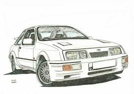 Ford Sierra Rs Cosworth Drawing My Drawing Of A Ford Sierra Rs Cosworth Using Watercolour Pencils And Pen On Watercolo Ford Sierra Car Drawings Brush Drawing