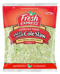 10 ounce bag angel hair or classic cole slaw (about 5 cups). Check Out Angel Hair Cole Slaw Fresh Express Shredded Lettuce Fresh Fruits And Vegetables