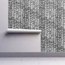 Black And White Herringbone Peel And Stick Wallpaper Herringbone Wallpaper Impression Black White By Leanne Herringbone Custom Printed Removable Self Adhesive Wallpaper Roll By Spoonflower Herringbone Wallpaper Self Adhesive Wallpaper Wallpaper