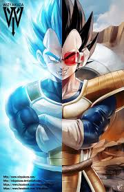 Vegeta Dragon Ball Z Super Saiyan God Old School Split 11 X 17 Digital Print Dragon Ball Z Anime Dragon Ball Dragon Ball