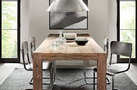 rustic dining table paired with modern