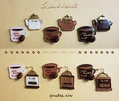 コーヒーloverのイヤリング or ピアス by quatre six アクセサリー イヤリング プラバン アクセサリー アクセサリー ハンドメイド