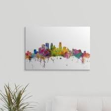 Minneapolis skyline rainbow colors posters. Minneapolis Skyline Art Wayfair
