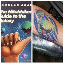 Geeky tattoos is a collection of geeky tattoos that we've found here and there. Ink Asylum The Hitchhiker S Guide To The Galaxy Tattoo Facebook