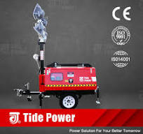 4.5kw 5.5kw 6.5kw 7.7kw 8kw Lighting Tower with 4*1000W LED Metal Halide  Trailer Light Tower Price