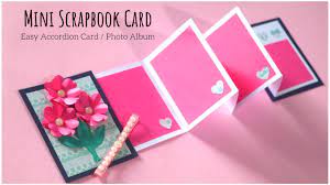 How to make a pull up accordion card shop: Mini Scrapbook Card Diy Photo Album Easy Accordion Card Greeting Card Making Tutorial Youtube